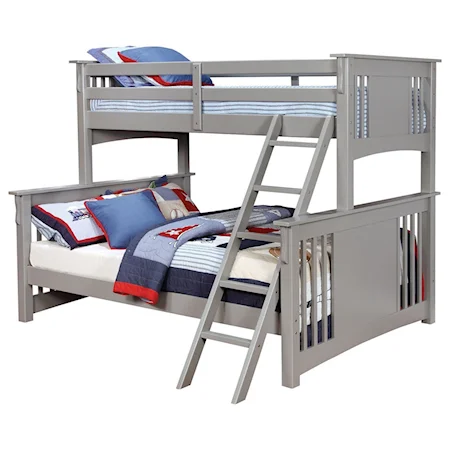 Extra Large Twin Over Queen Size Youth Bedroom Bunk Bed
